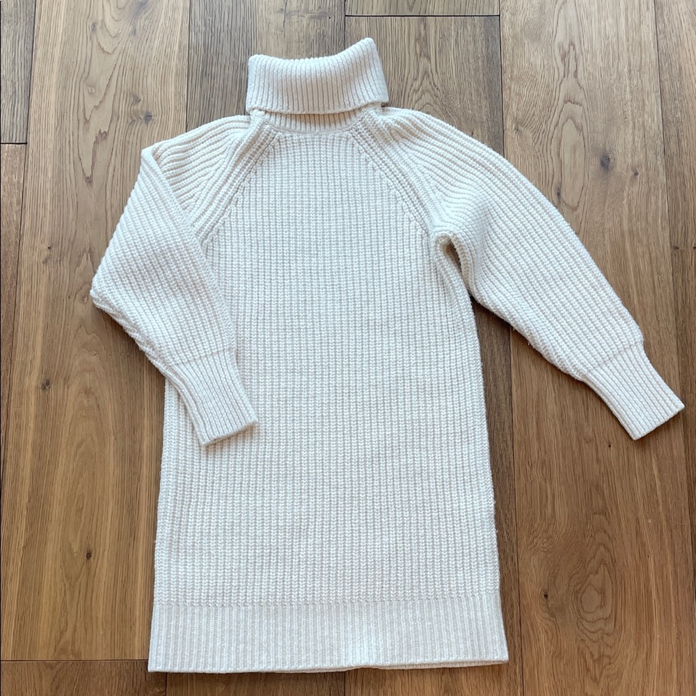Uniqlo Cream Turtleneck Knit Dress